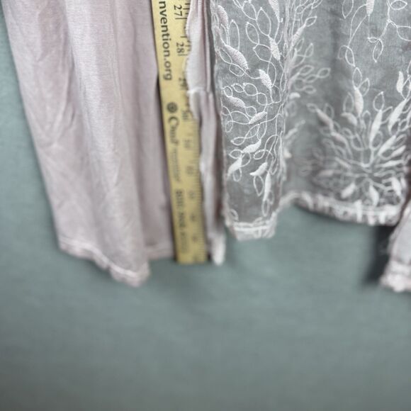 Pol Women’s Lace Sheer Sz S Open Cardigan Boho Peasant Pink Oversized - Picture 5 of 6